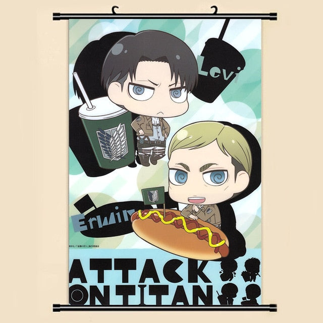Poster Attaque des Titans</br>Livai et Erwin Kawaii