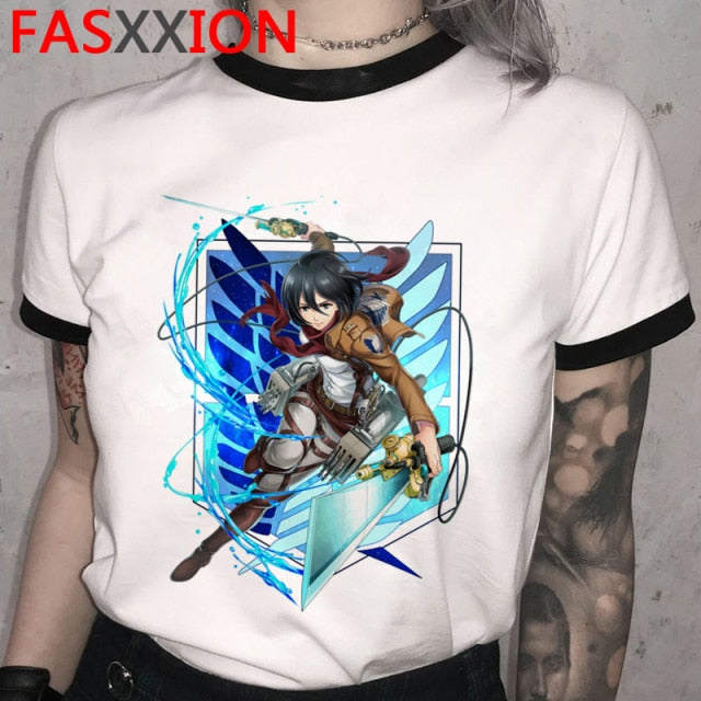 T-shirt Attaque des Titans</br>Mikasa et Logo Bataillon d'Exploration