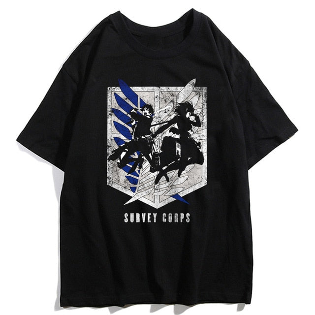 T-shirt Attaque des Titans</br>Soldats Eren et Mikasa