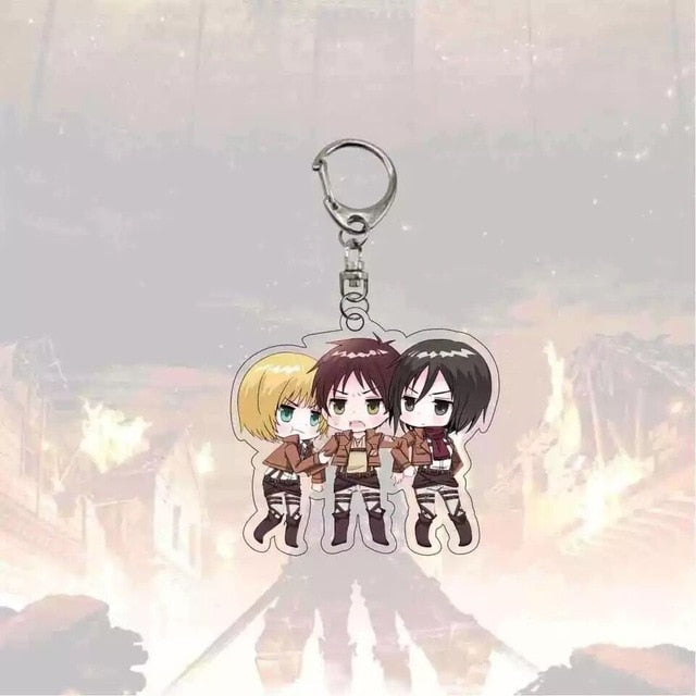 Porte-clés  Attaque des titans</br>Armin Eren et Mikasa