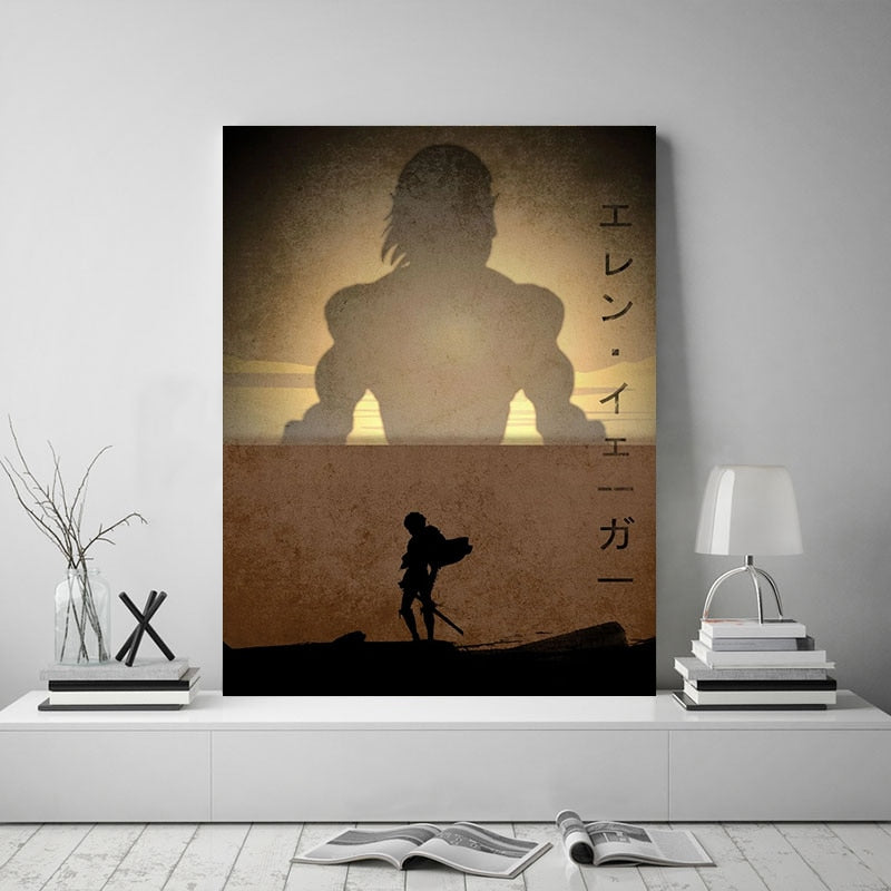 Tableau Attaque des Titans </br> Eren silhouette