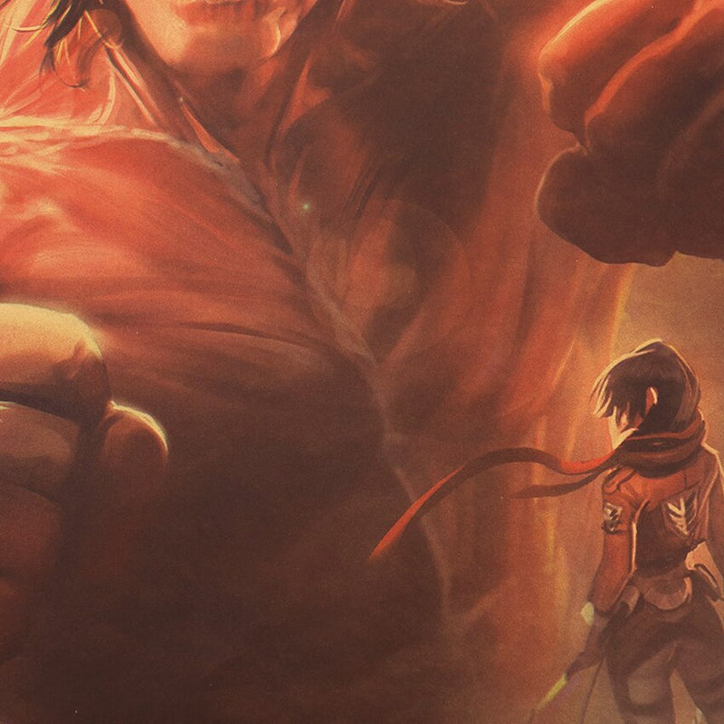 Poster Attaque des Titans</br> Titan Assaillant et Mikasa