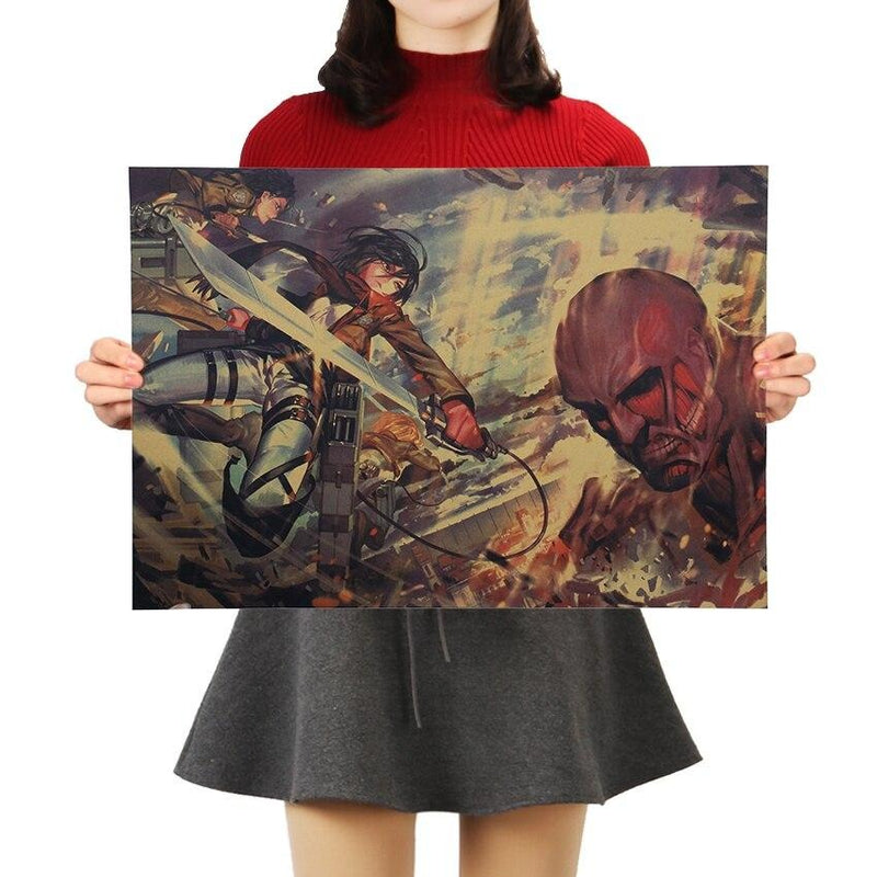 Poster Attaque des Titans</br> Mikasa contre Titan Colossal