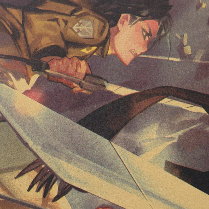 Poster Attaque des Titans</br> Mikasa contre Titan Colossal