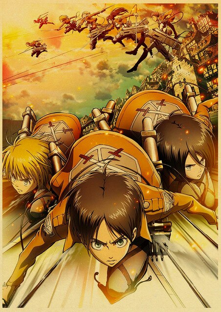 Poster Attaque des Titans</br>Armin Eren et Mikasa
