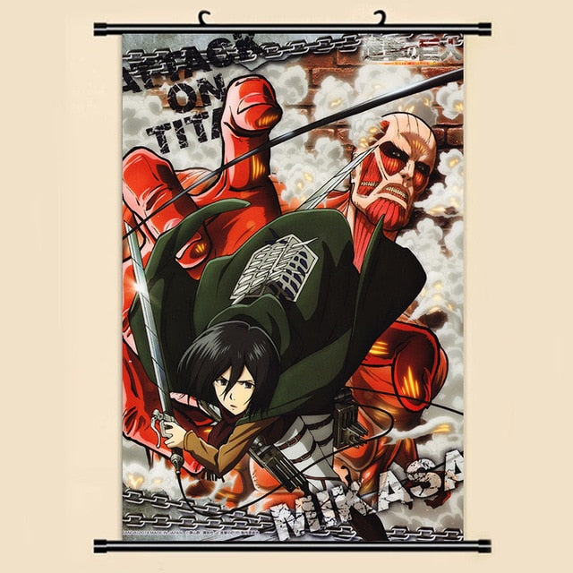Poster Attaque des Titans</br>Le Titan Colossal et Mikasa