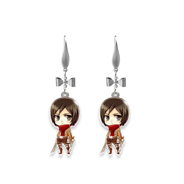 Boucles d'oreilles Attaque des Titans </br> recrue Mikasa