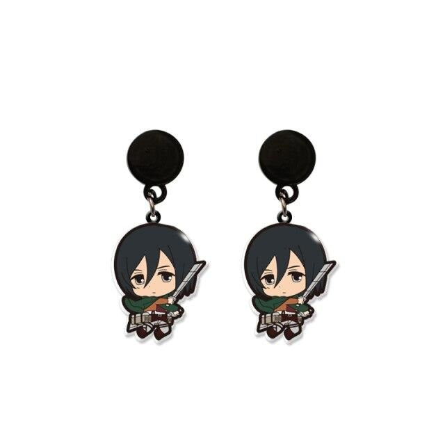 Boucles d'oreilles Attaque des Titans</br> Mikasa Cute