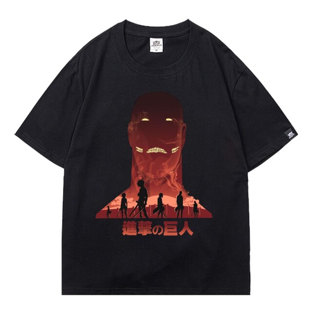 T-shirt Attaque des Titans</br> Tête Titan Colossal et personnages