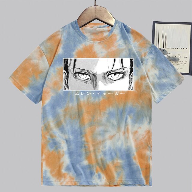 T-shirt Attaque des Titans</br> Yeux Eren Tie and Dye
