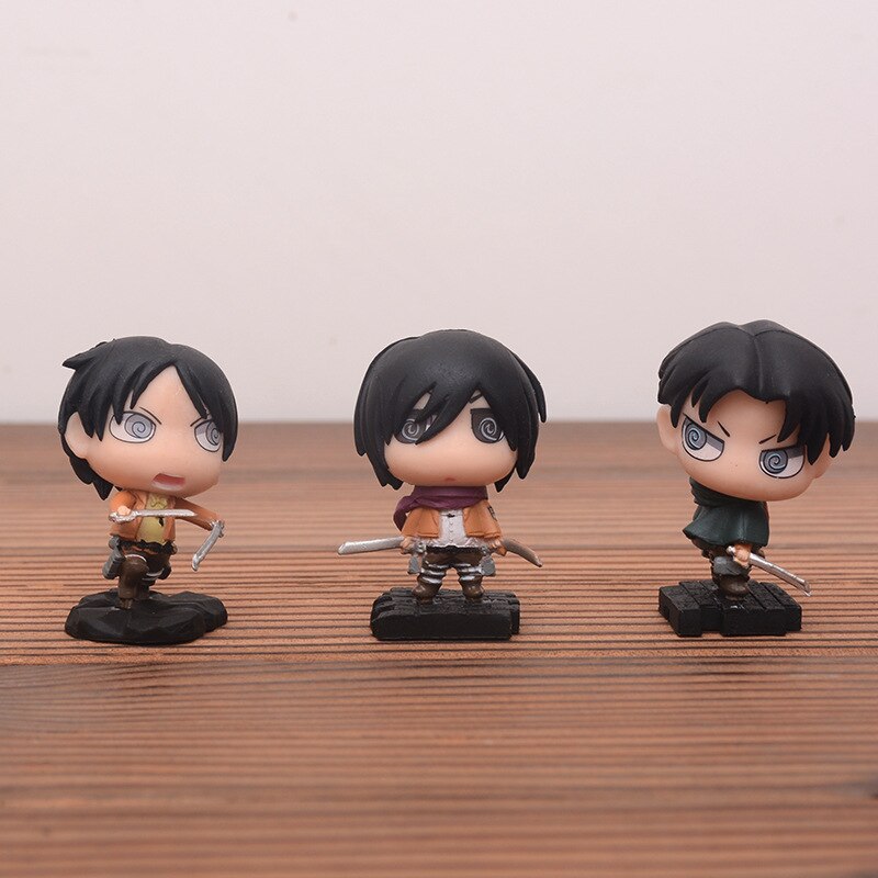 Set de 5 figurines Attaque des Titans</br> Personnages Chibi