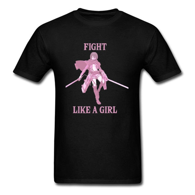 T-shirt Attaque des Titans</br>Mikasa fight like a girl